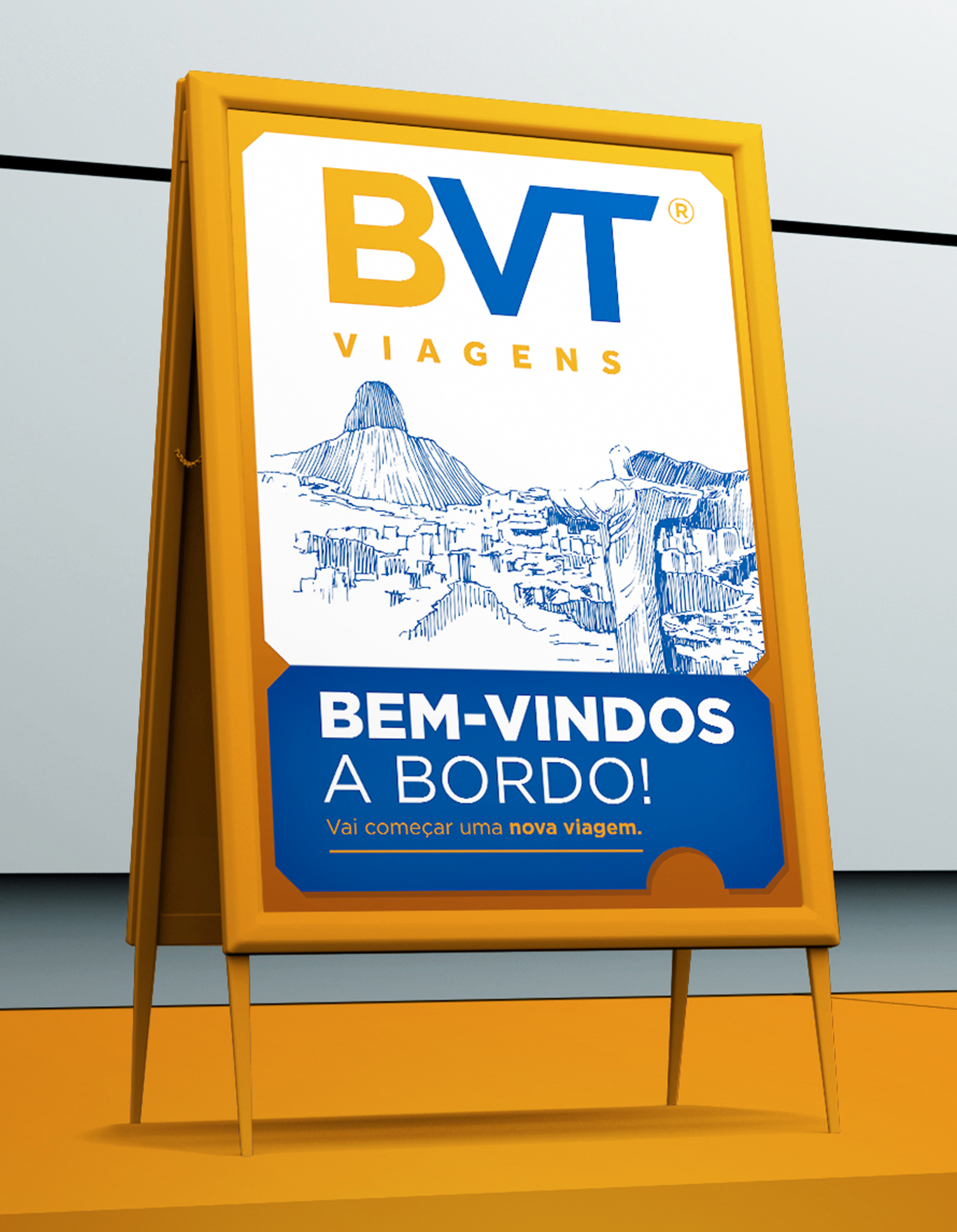 Uma placa que diz bvt viagens