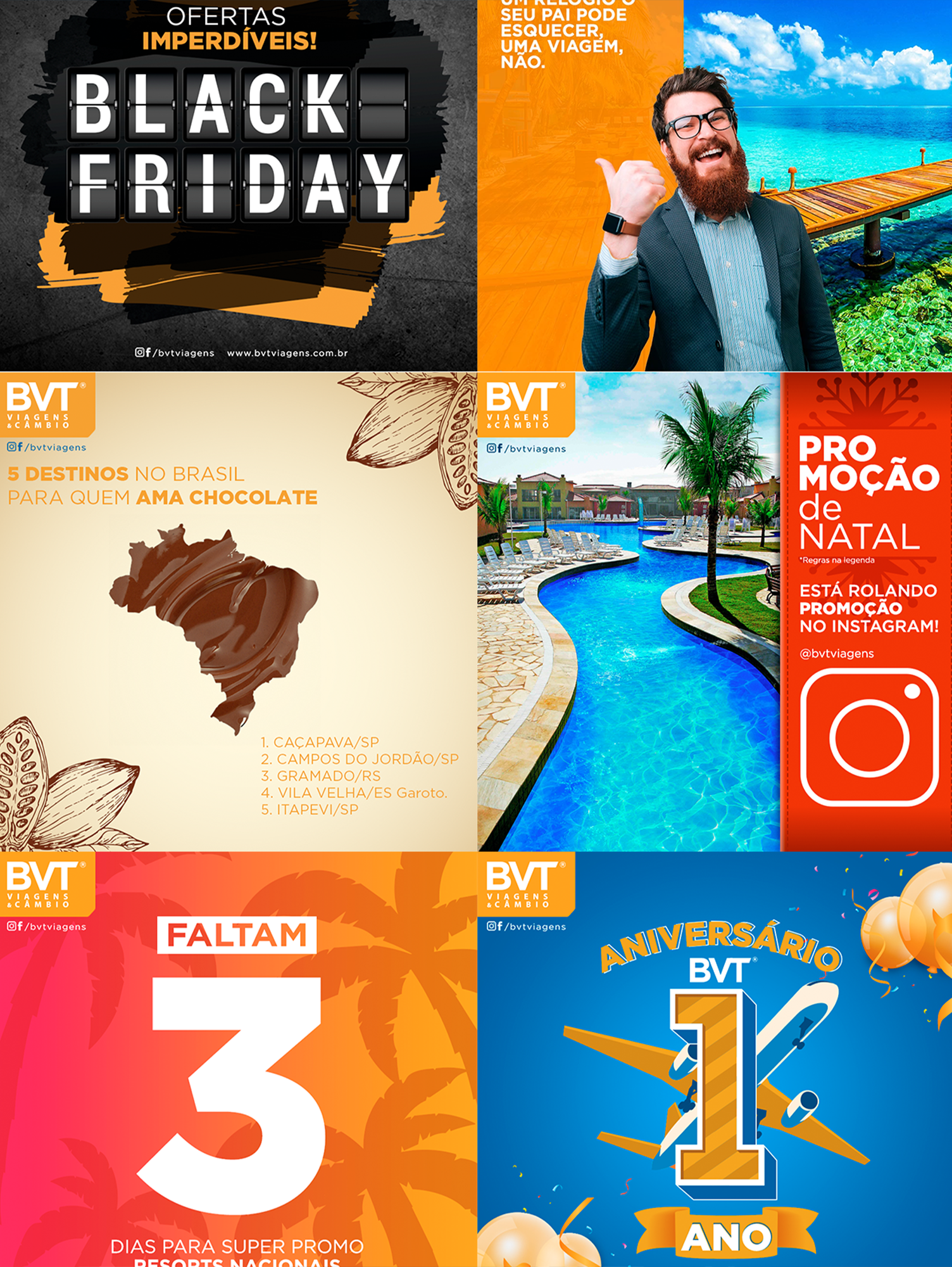 Uma colagem de anúncios da Black Friday e outros eventos