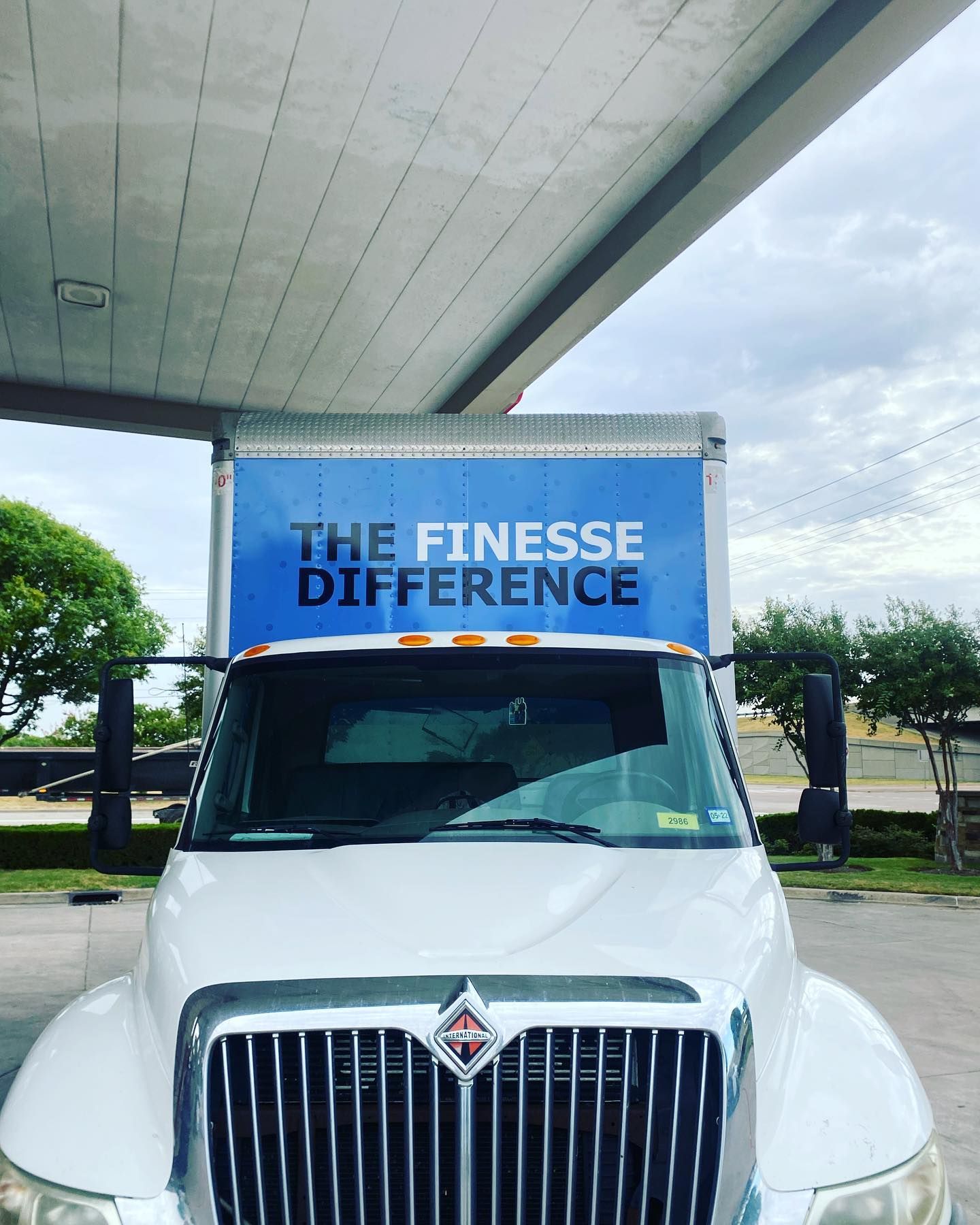 White moving truck with 