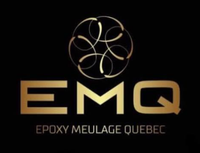 Un logo noir et or pour emq époxy meulage quebec