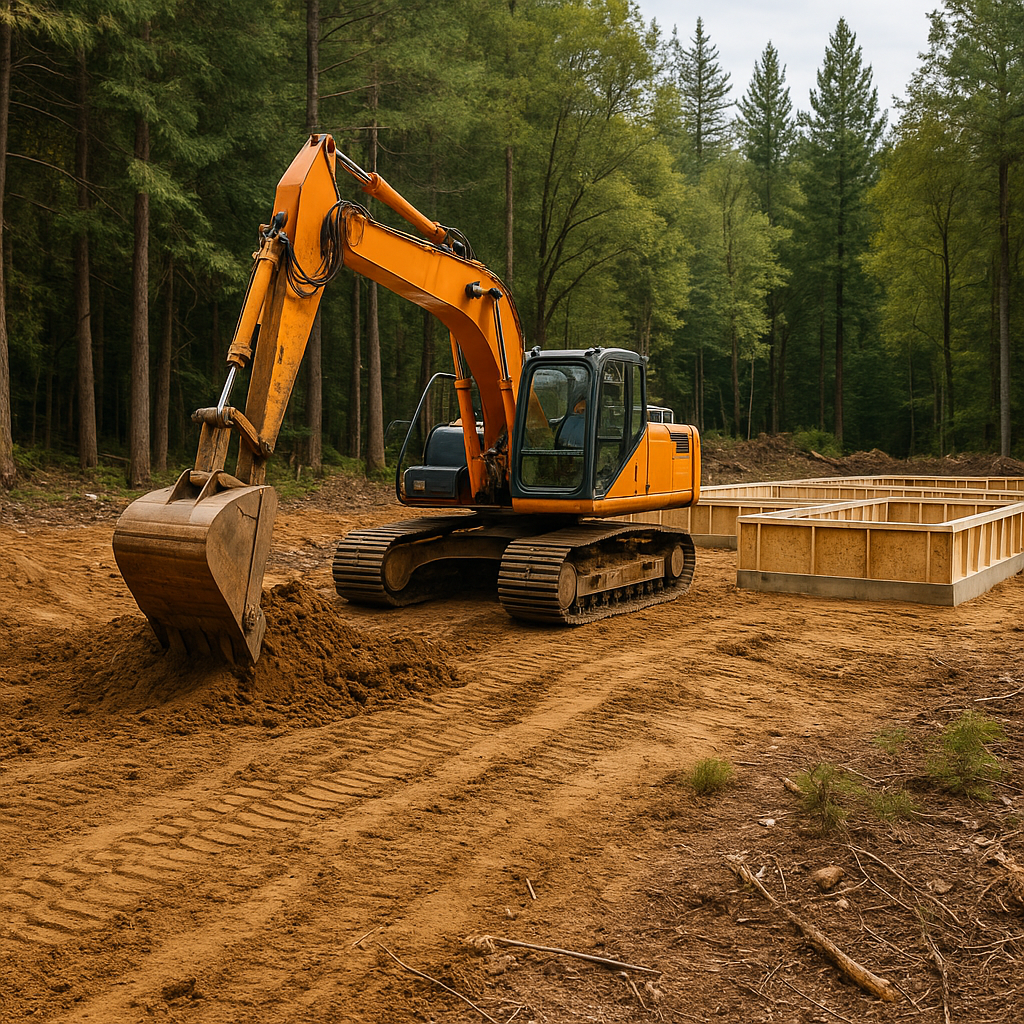 preparing the lot for log home construction