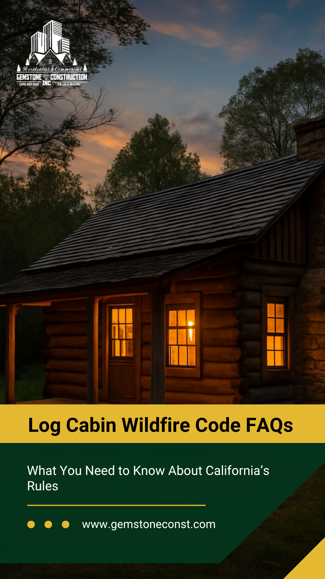 Wildfire Code Facts for Your California Log Cabin