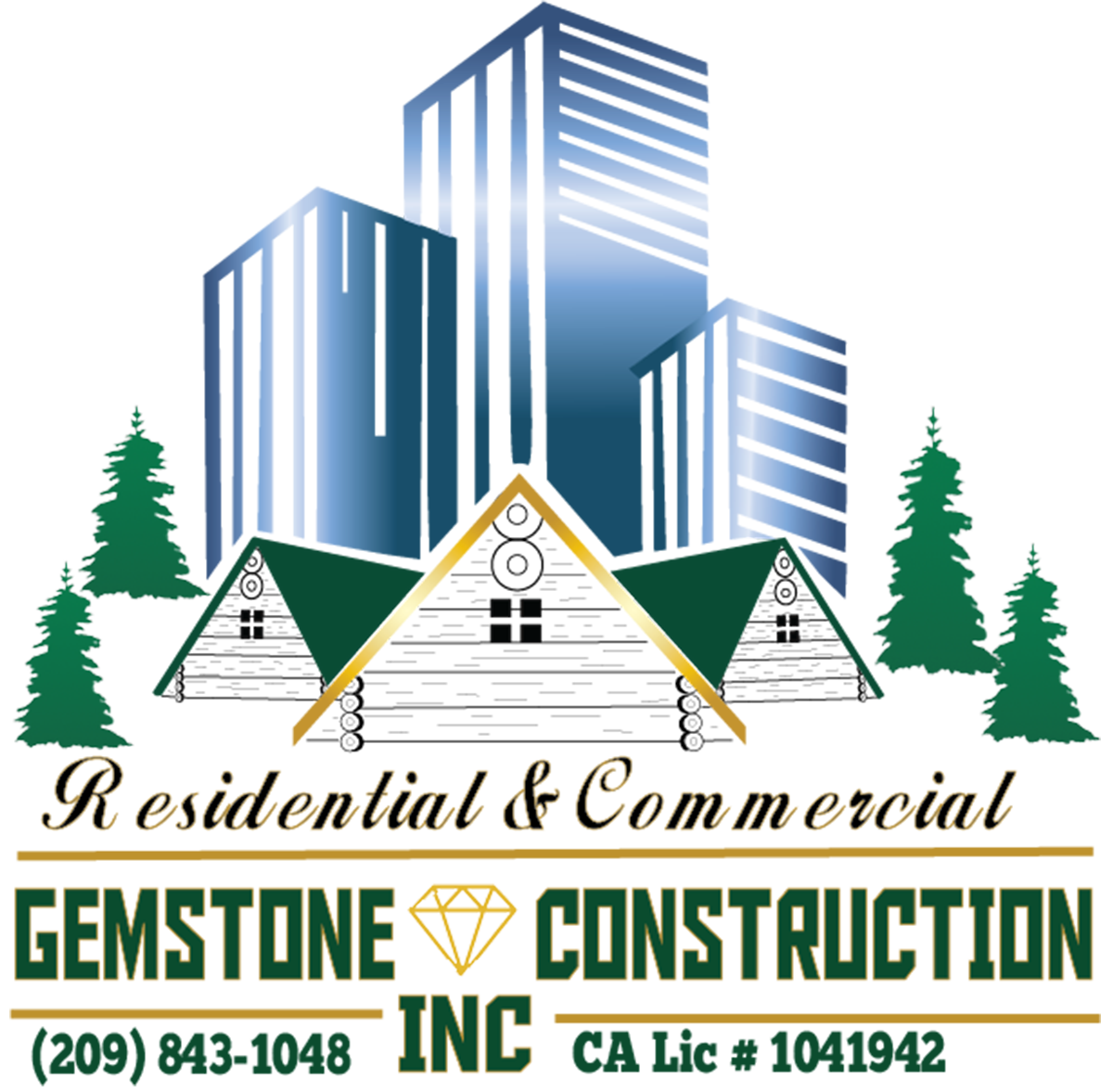Gemstone construction logo
