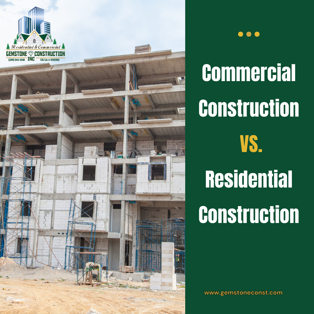 Explore the key differences between commercial and residential construction