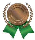 美味雞肉店 | 雞雞家 | 桃園 - 品味極致美味的雞肉料理 | 銅質獎章，附綠色瑤帶和月桂花環。