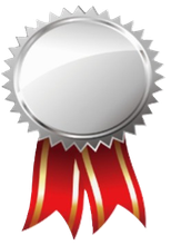 美味雞肉店 | 雞雞家 | 桃園 - 品味極致美味的雞肉料理 | 銀質​​獎章，配紅色和金色絲帶。