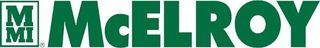 A green and white logo for mcelroy on a white background