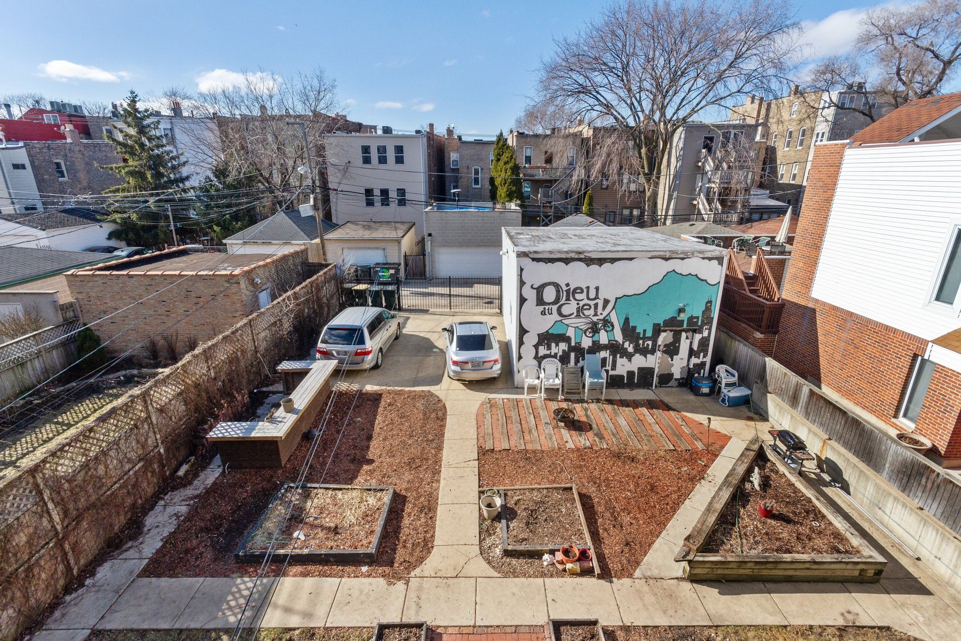 Backyard of building