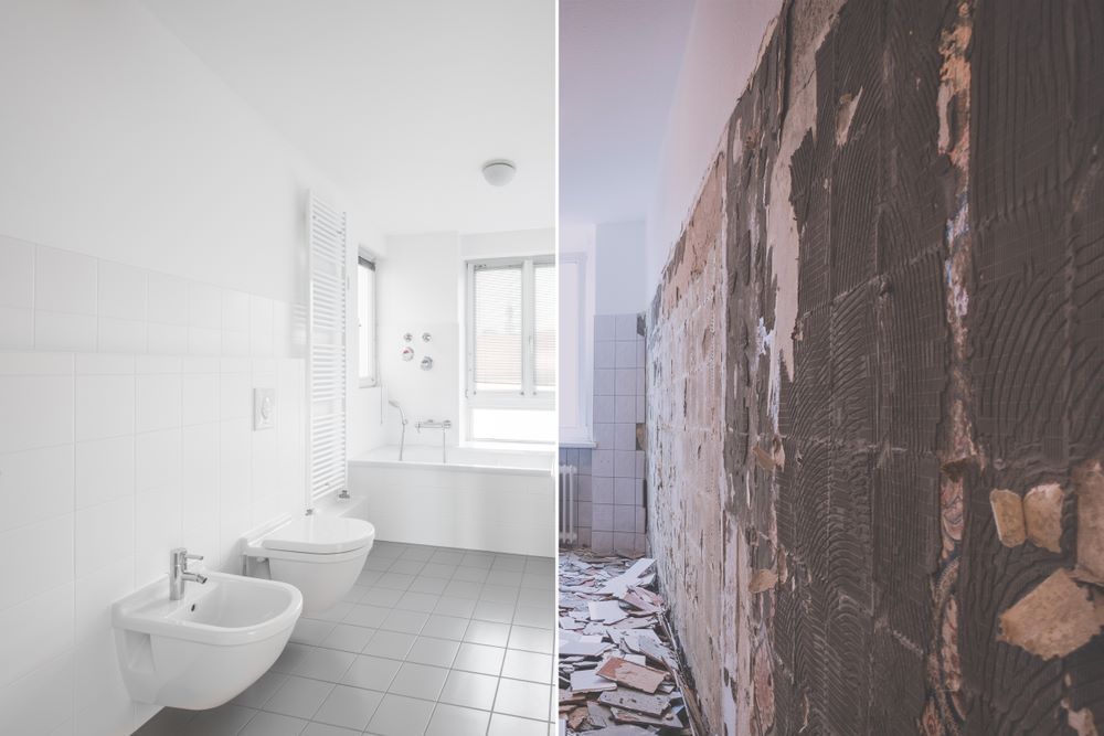 Tiled Bathroom Renovation Before And After Restoration — Bananacoast Waterproofing in Woolgoolga, NSW