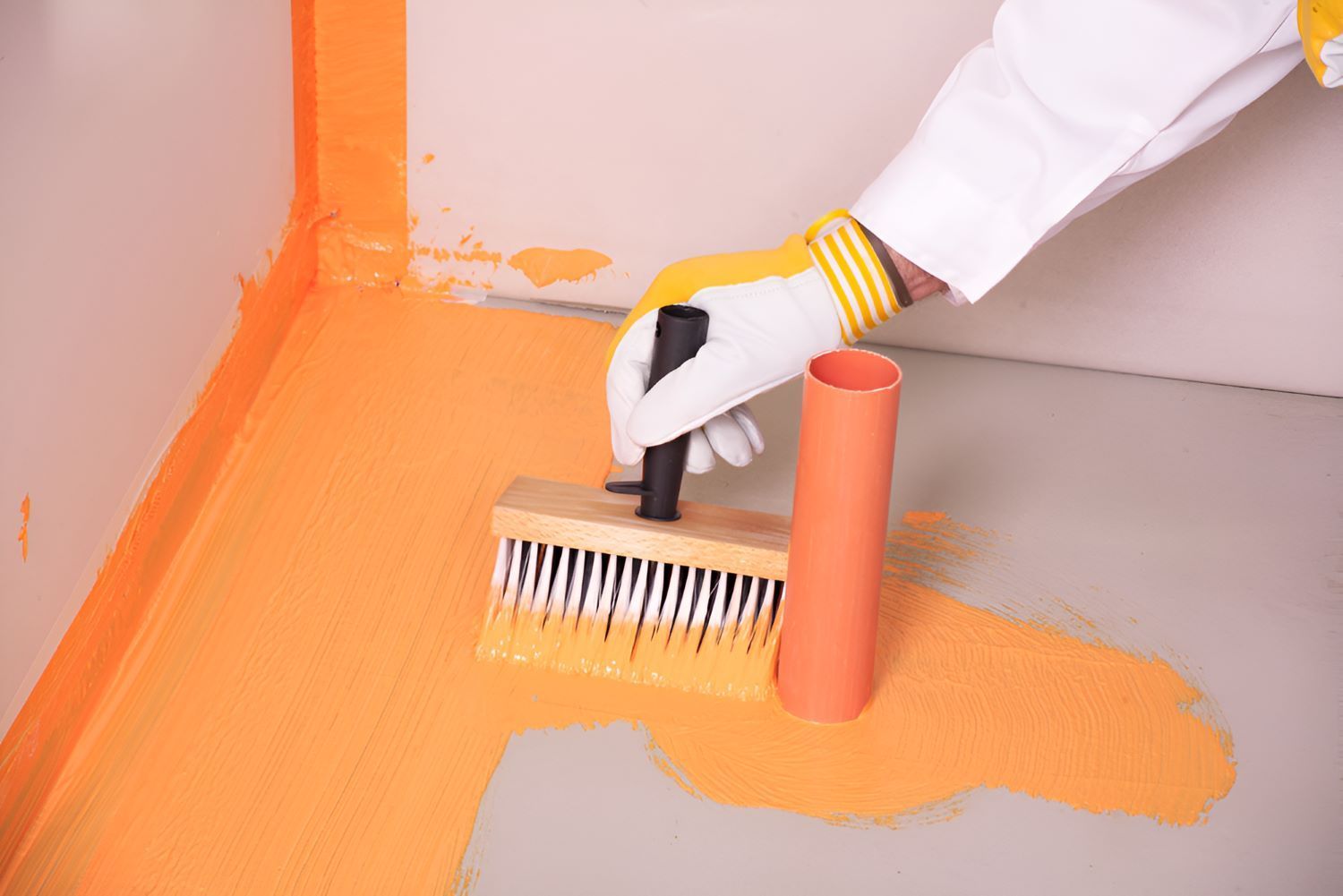 Treats The Bathroom Floor With A Waterproof Coating — Bananacoast Waterproofing in Korora, NSW