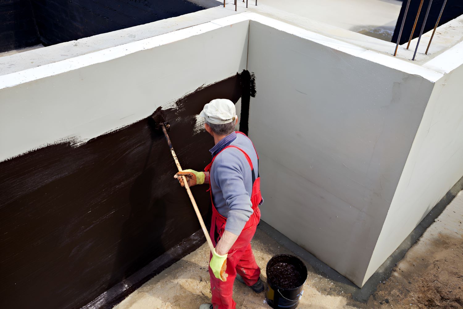 Man Worker Wall Waterproofing — Bananacoast Waterproofing in Korora, NSW