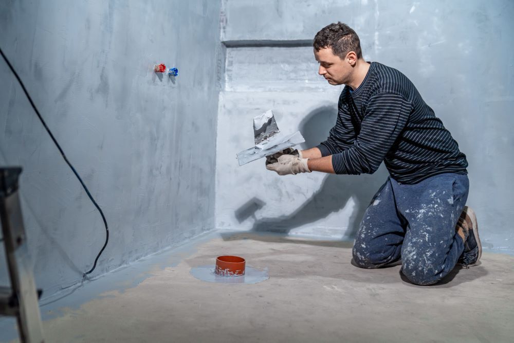 Waterproofing Of The Bathroom Floor In A New Building — Bananacoast Waterproofing in Woolgoolga, NSW