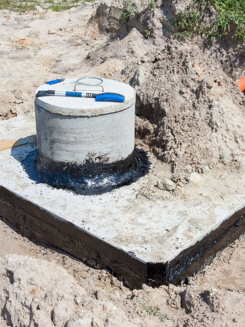 A Concrete Septic Tank Is Being Built In The Dirt | Cordova, AL | Superior Septic Services