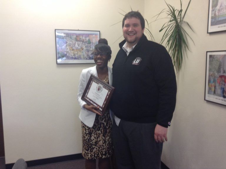 Taylor With Her Scholarship Certificate