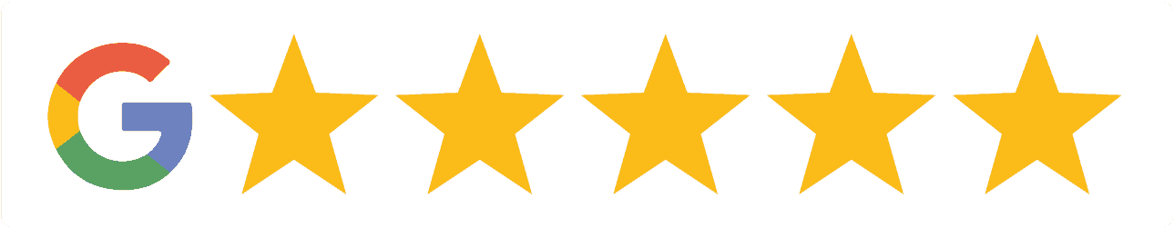 A google logo with five stars on a white background.