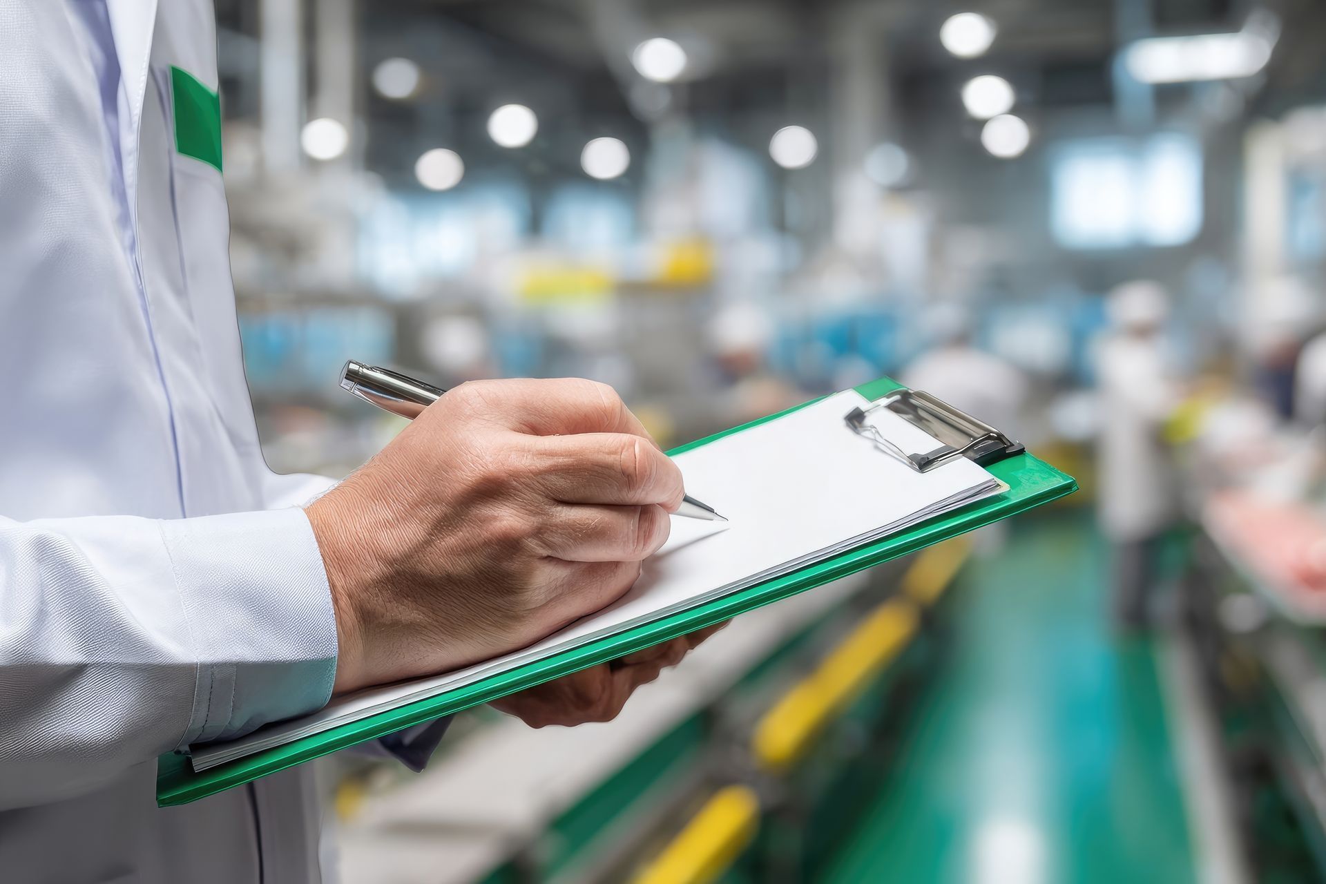 The workers are checking the standard values in the factory. The workers are checking the standard values in the factory.