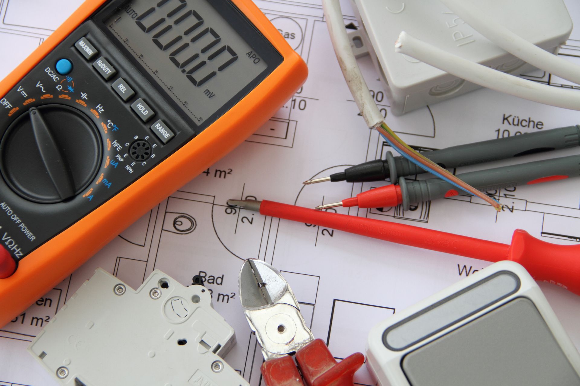 A Digital Multimeter with The Number 0000 on The Screen