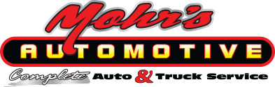 Mohr's Automotive logo with red text over a black and yellow banner. Includes "Complete Auto & Truck Service" text. | Mohr's Automotive