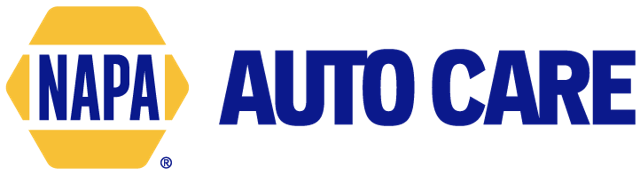 NAPA Auto Care logo with blue text on a yellow hexagon and blue text beside it. | Mohr's Automotive