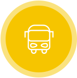 Yellow circle with a white bus icon. | Mohr's Automotive