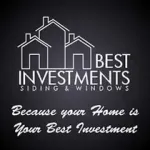 Logo for Best Investments Siding & Windows featuring house outlines with text 