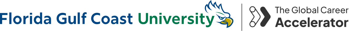Florida Gulf Coast University and The Global Career Accelerator logo