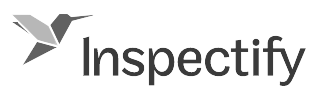 A black and white logo for a company called inspectify.