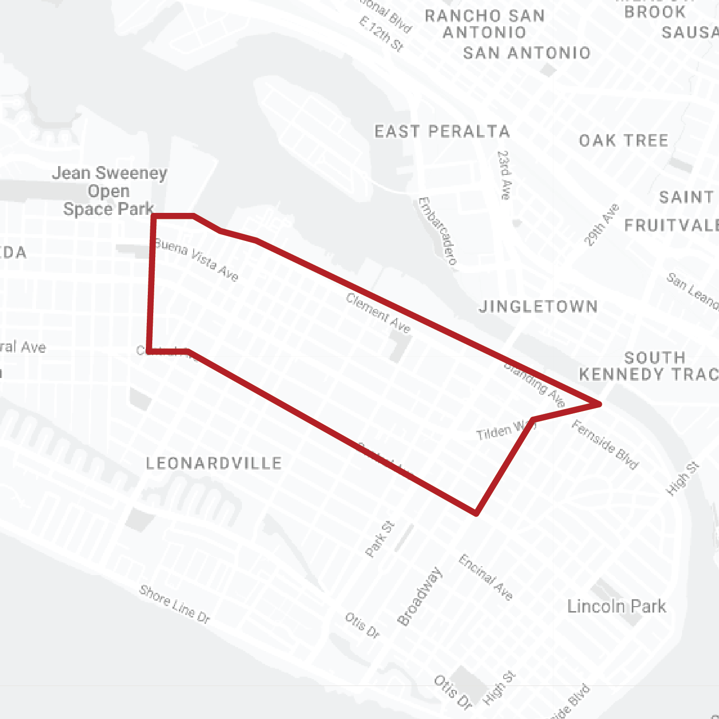 A map showing the location of rancho san antonio