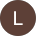 The letter l is in a brown circle on a white background.