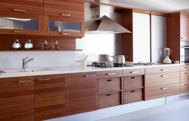 kitchen with wooden cabinets