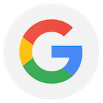 the google logo is in a circle on a white background .