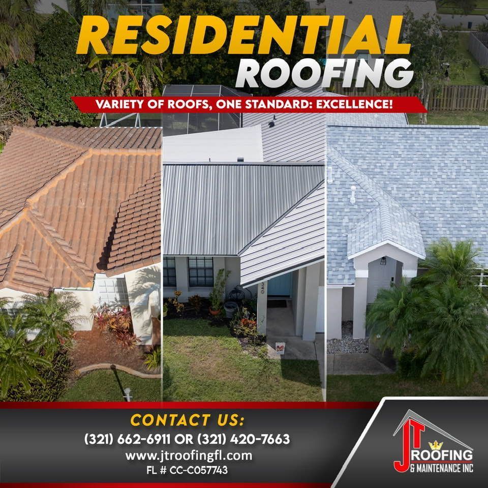 JT Roofing roofing options in Palm Bay and Melbourne FL