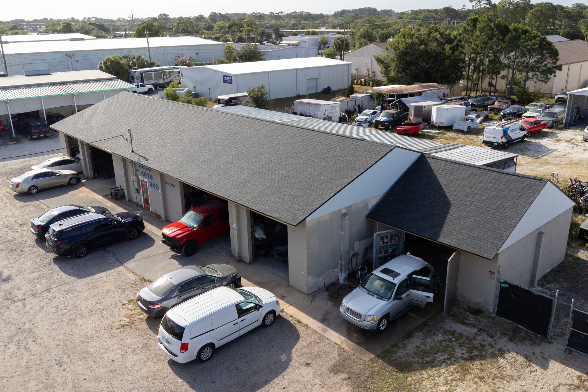 Metal roof installation commercial building Melbourne Florida