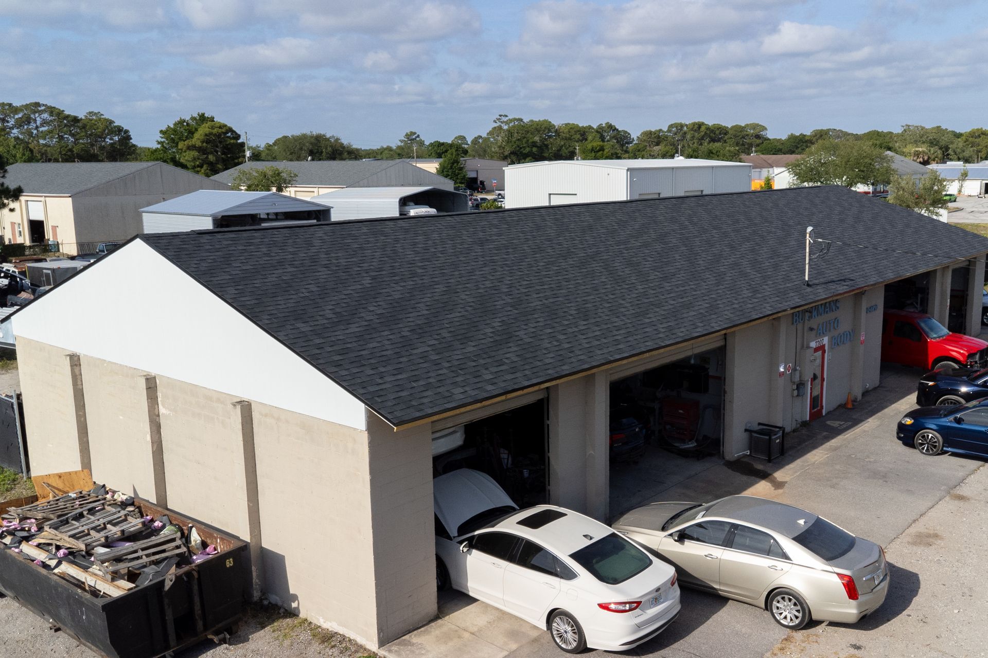 Commercial roofing projects Melbourne Florida metal and TPO roofs