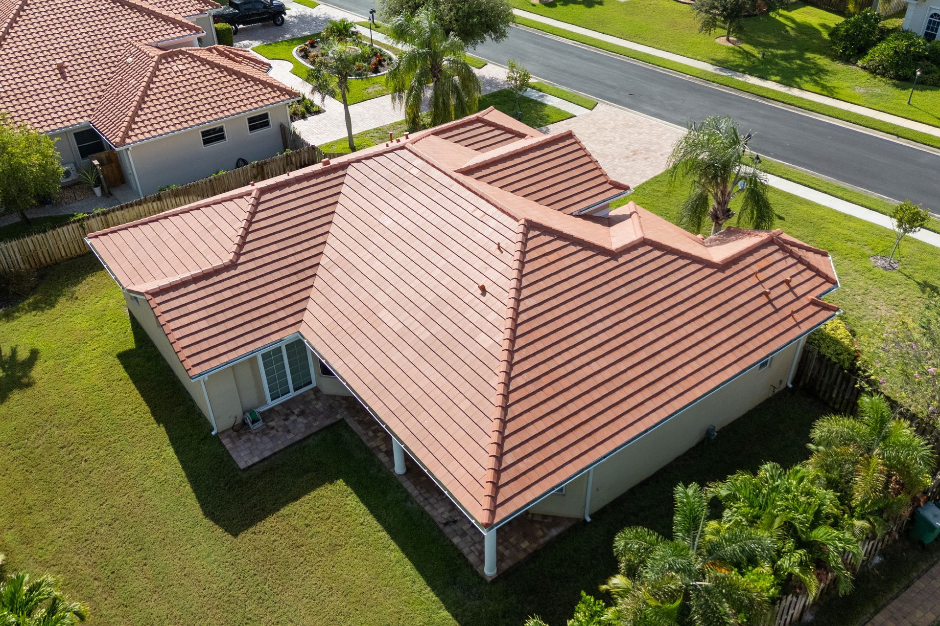 Concrete tile roof replacement residential home Melbourne Brevard County Florida JT Roofing