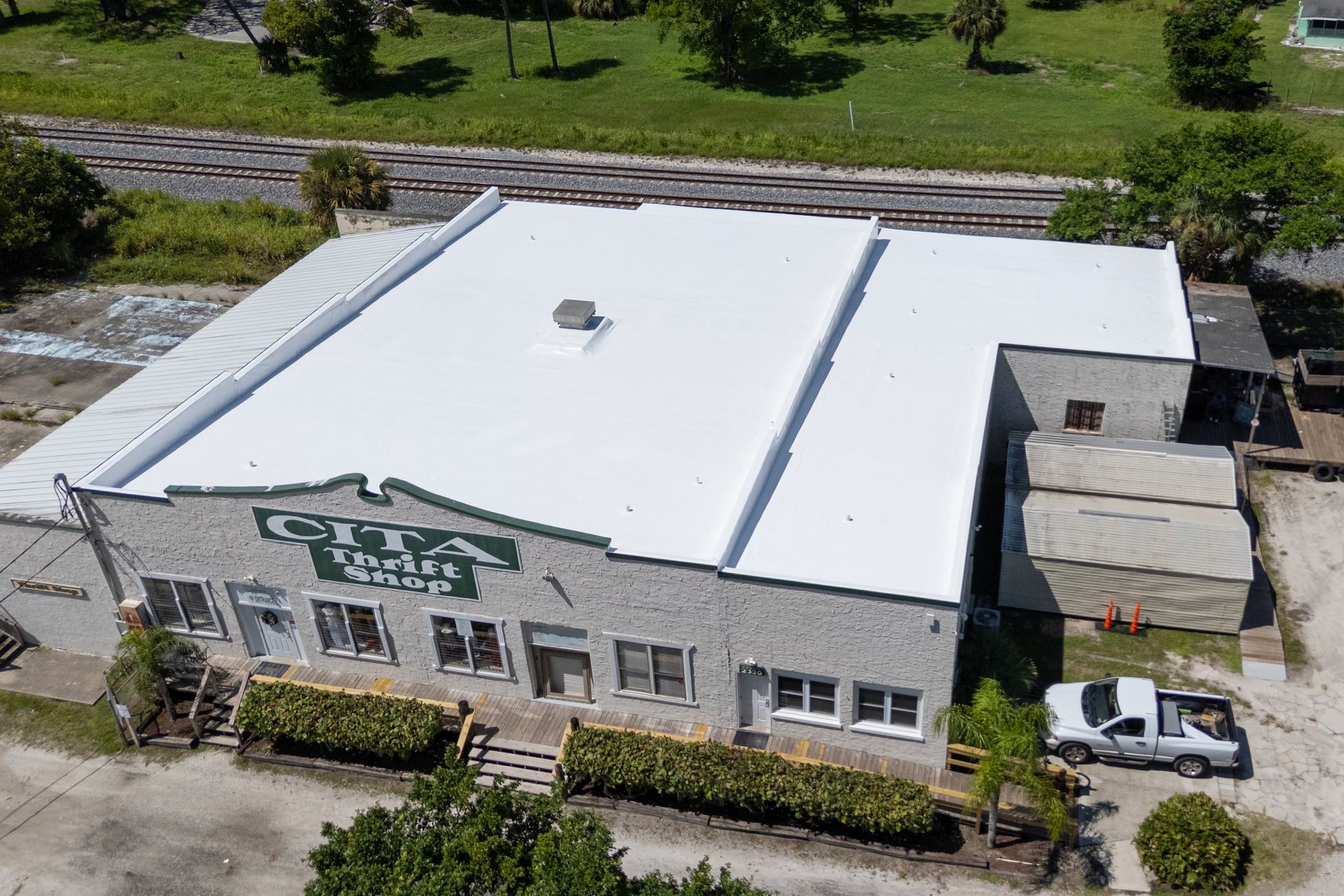 TPO flat roof commercial building Brevard County Florida