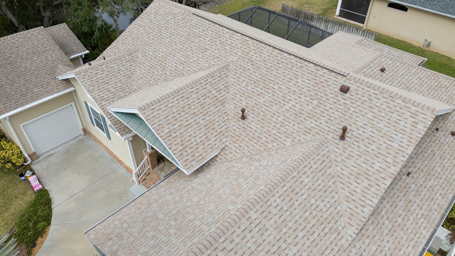 Asphalt shingle roof installation on a residence in Melbourne, FL