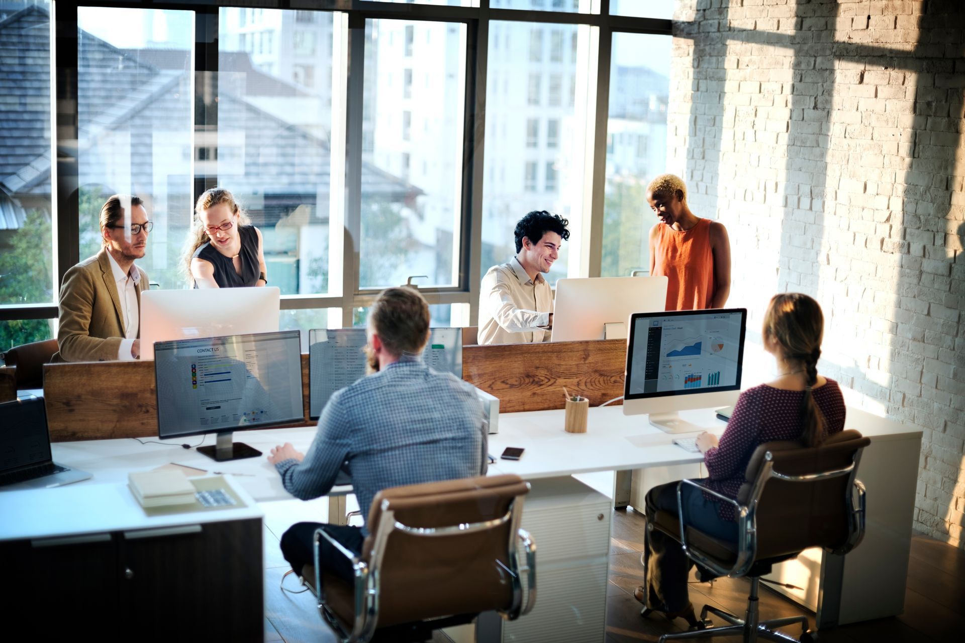 team in a modern office with modern IT technology