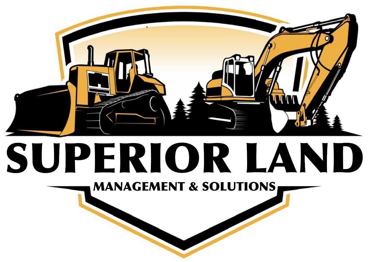 Logo: bulldozer and excavator, "SUPERIOR LAND MANAGEMENT & SOLUTIONS."