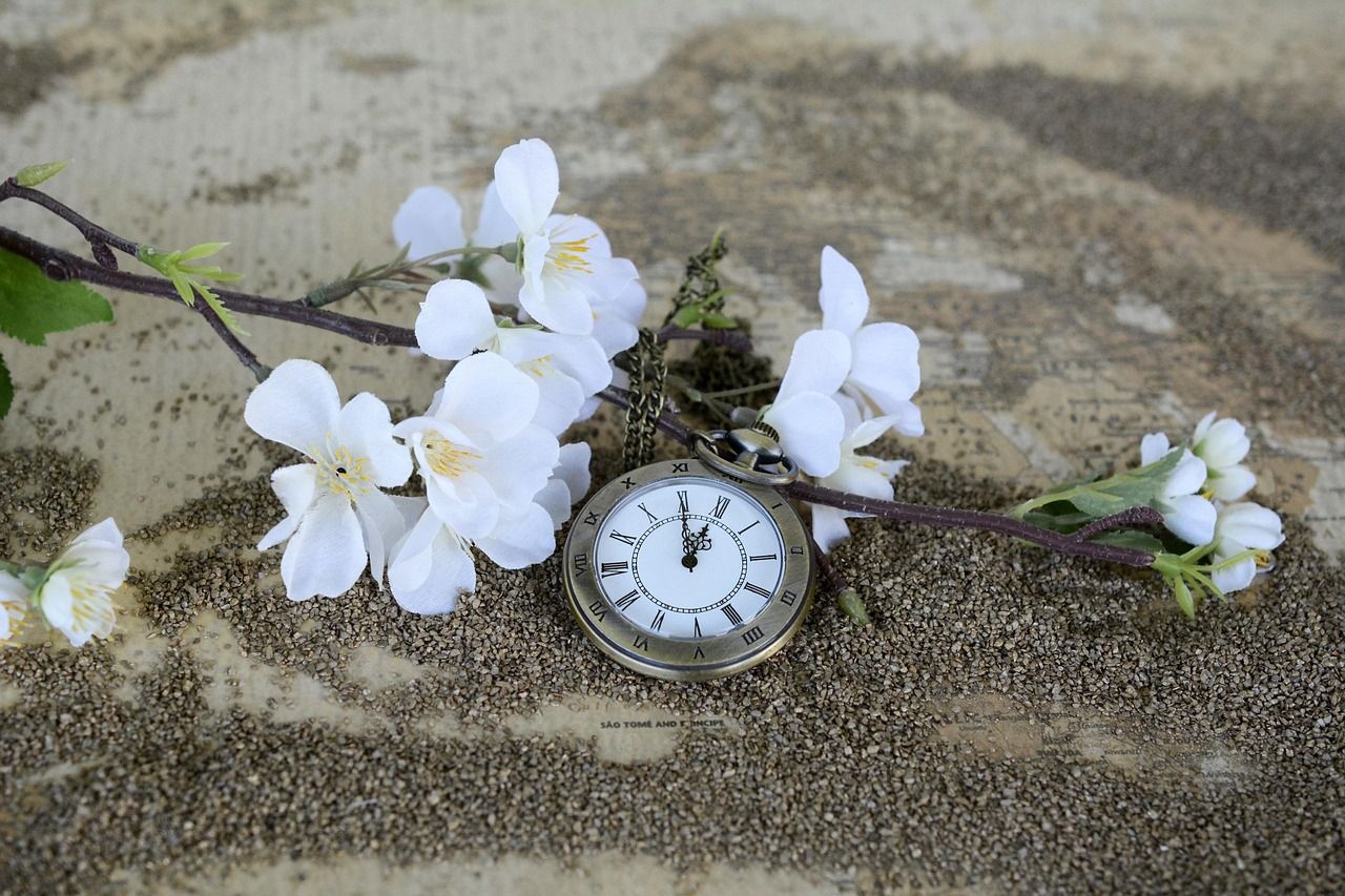 Pocket watch in sand representing remembrance and funeral homes in Pharr, TX