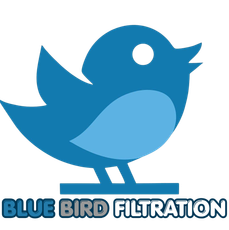 Blue bird logo above the words “BLUE BIRD FILTRATION” in blue text