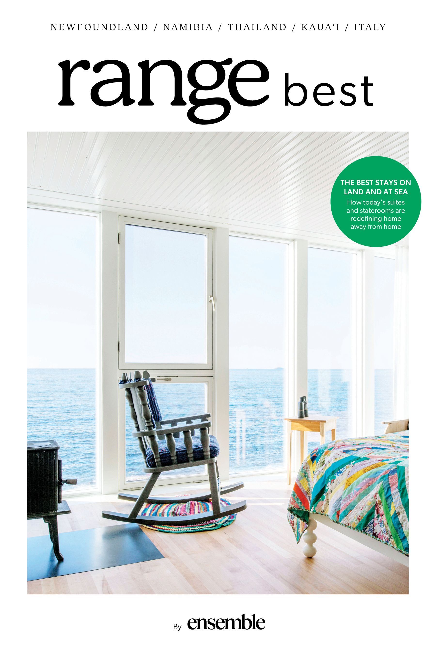 A rocking chair is on the cover of a range best magazine.