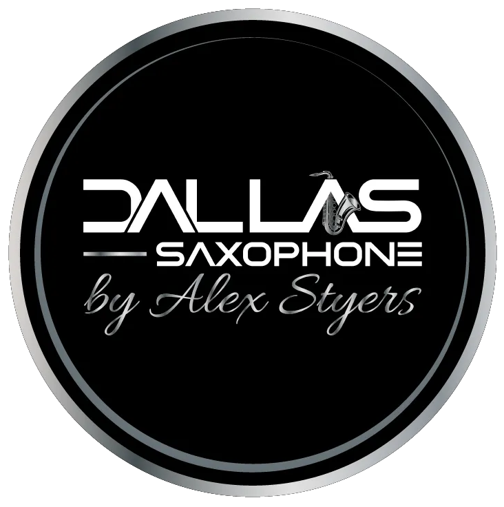 A black and white logo for Alex Styers saxophone