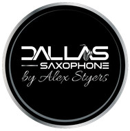 A black and white logo for Alex Styers saxophone