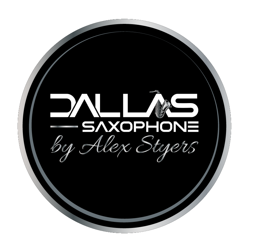 A black and white logo for Alex Styers saxophone
