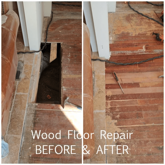 Wood Floor Repair Before and After — St. Petersburg, FL — Floor Sanding SRQ