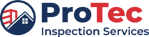 A logo for protec inspection services with a house in the middle.