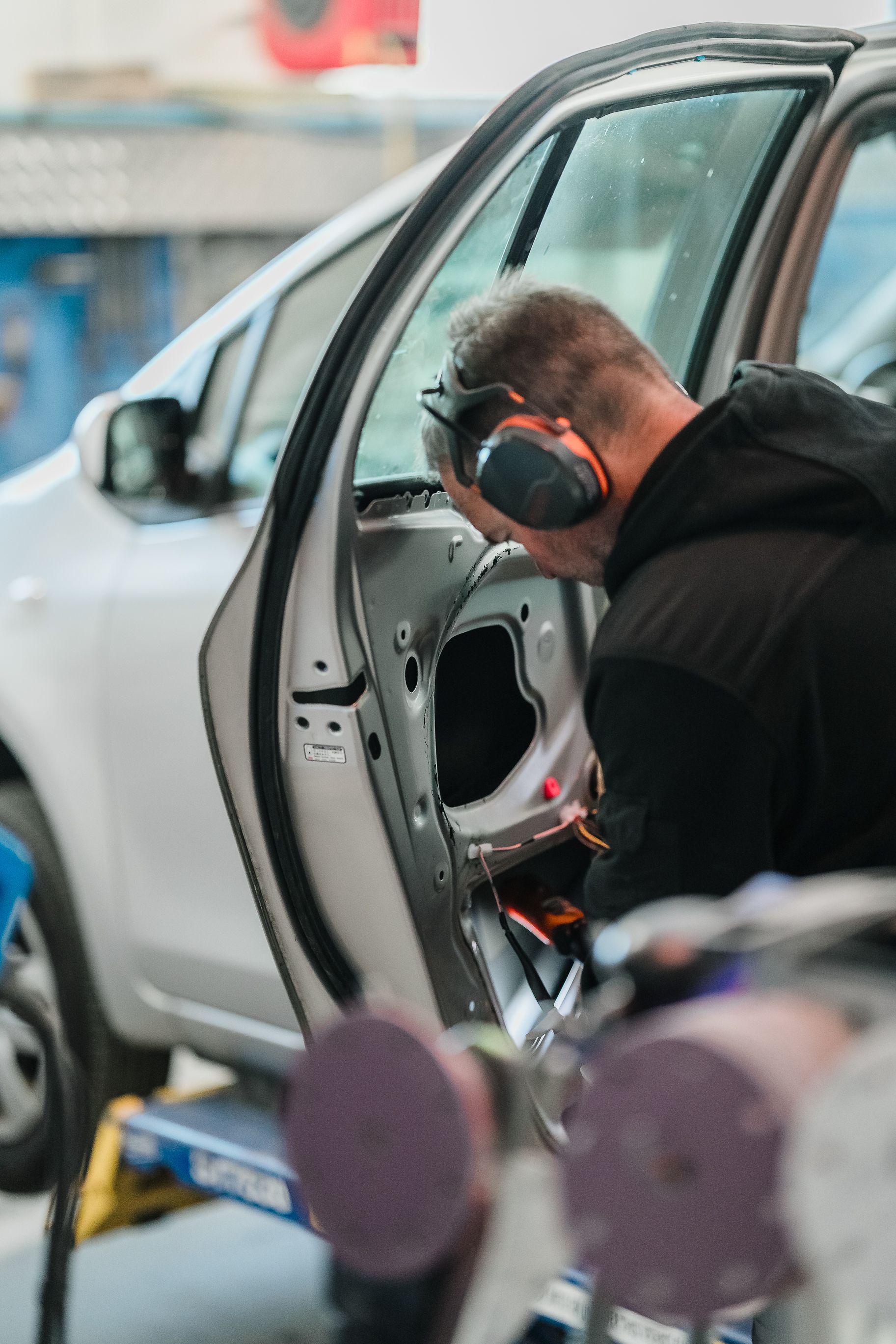 Man Working on the Car in the Shop — Kingborough, TAS — Kingston Panel & Paint