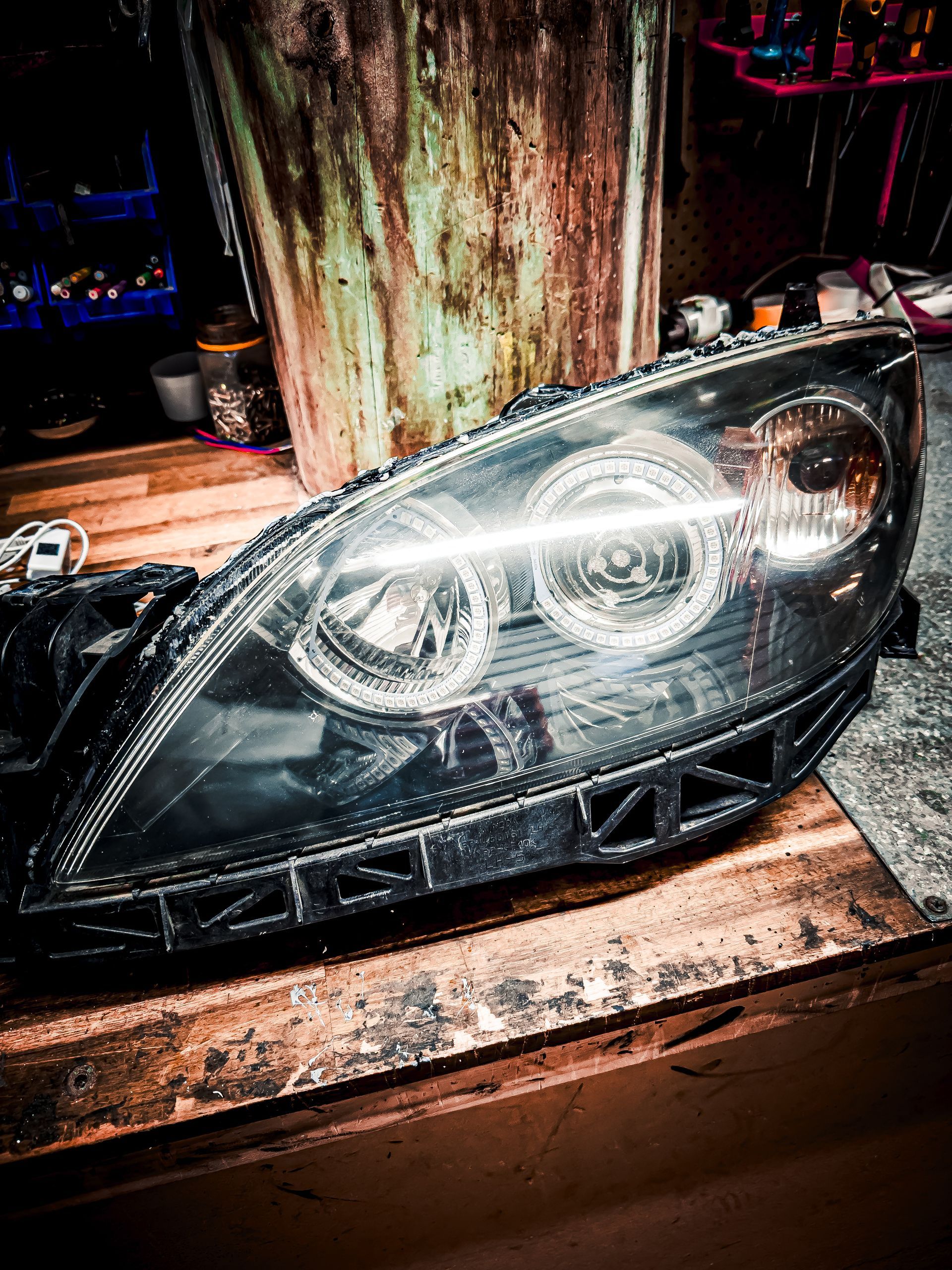 Mazda 3 - Dual RGB Halos, Custom Etched Lens, RGB Demon Eyes