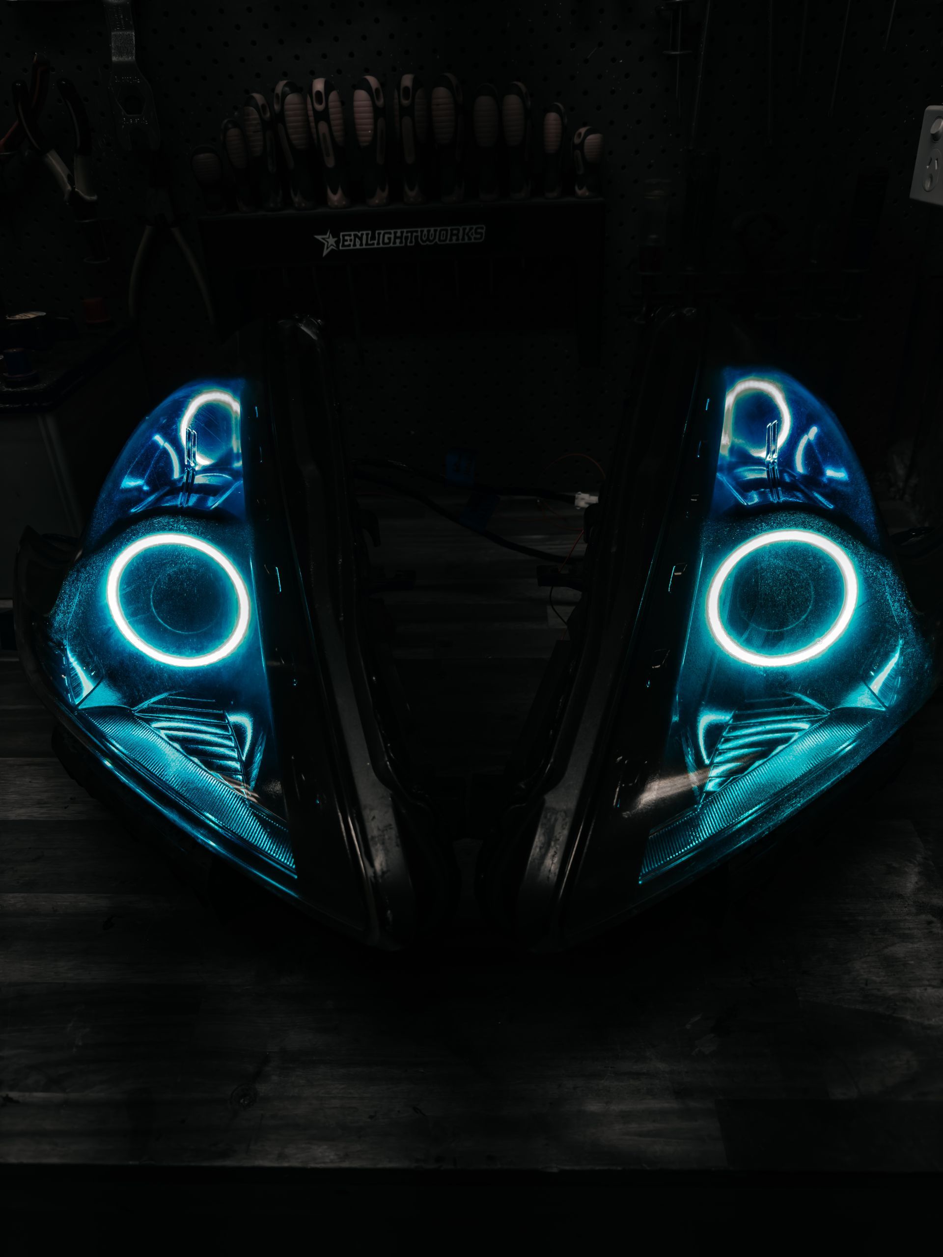 Nissan 370z - Gloss Black, Custom Dual RGB Halos